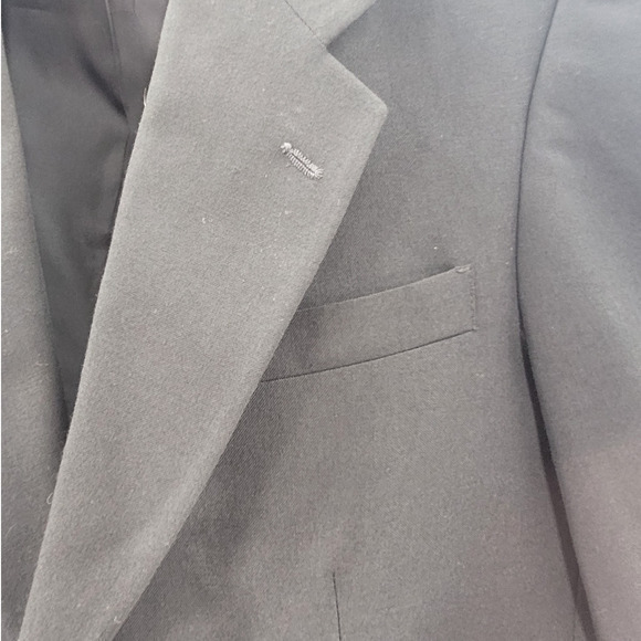 Men's Stafford Center Vent 2 Button Black Wool Vintage‎ Blazer Jacket - Picture 5 of 13
